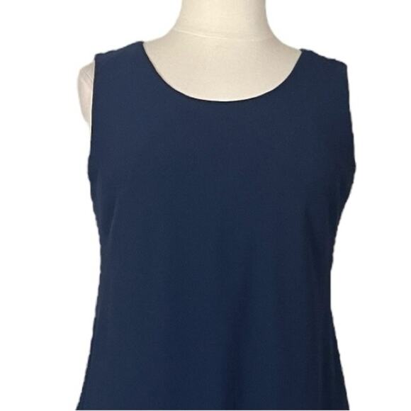 Jessica Howard Midi Jacket Dress Ruffle Front Chiffon Navy Blue Women’s Size 14W - Picture 10 of 13